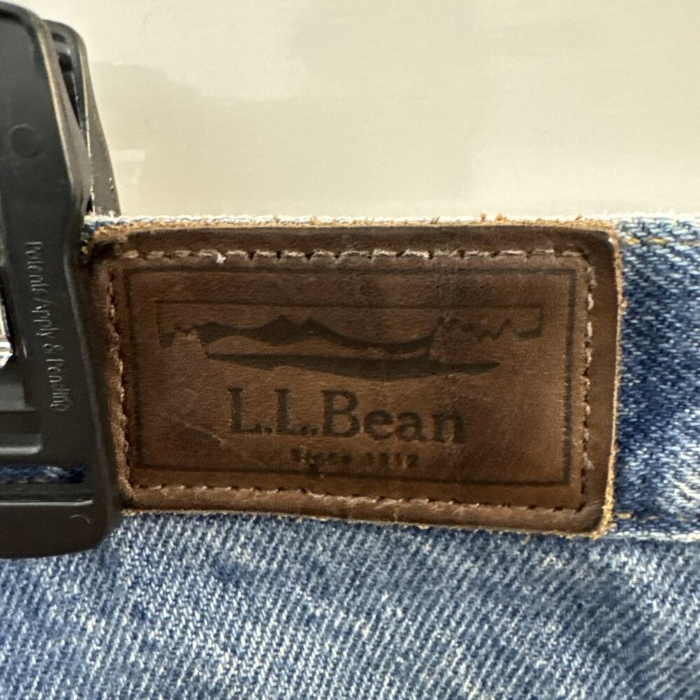 LL Bean Men's 40x30 Double Relaxed Fit Fleece Lined Blue Jeans Vintage (N8) - Picture 10 of 15